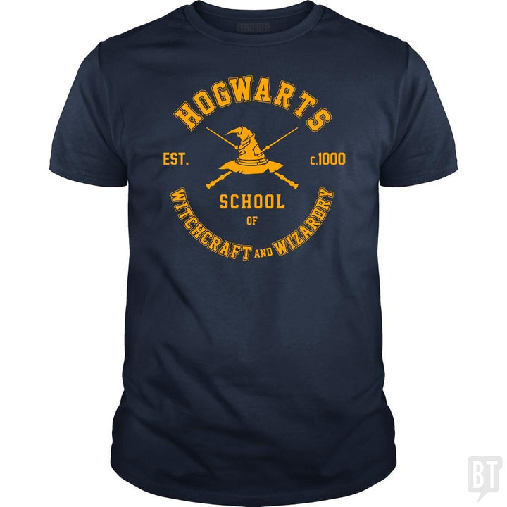 SunFrog-Busted Artpunk101 Classic Guys / Unisex Tee / Navy Blue / S Hogwarts - School of Witchcraft and Wizardry