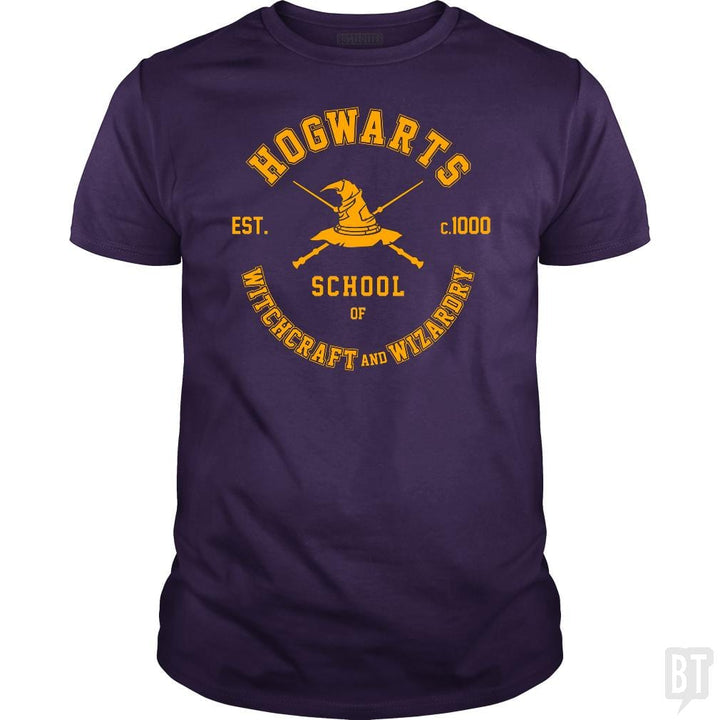SunFrog-Busted Artpunk101 Classic Guys / Unisex Tee / Purple / S Hogwarts - School of Witchcraft and Wizardry