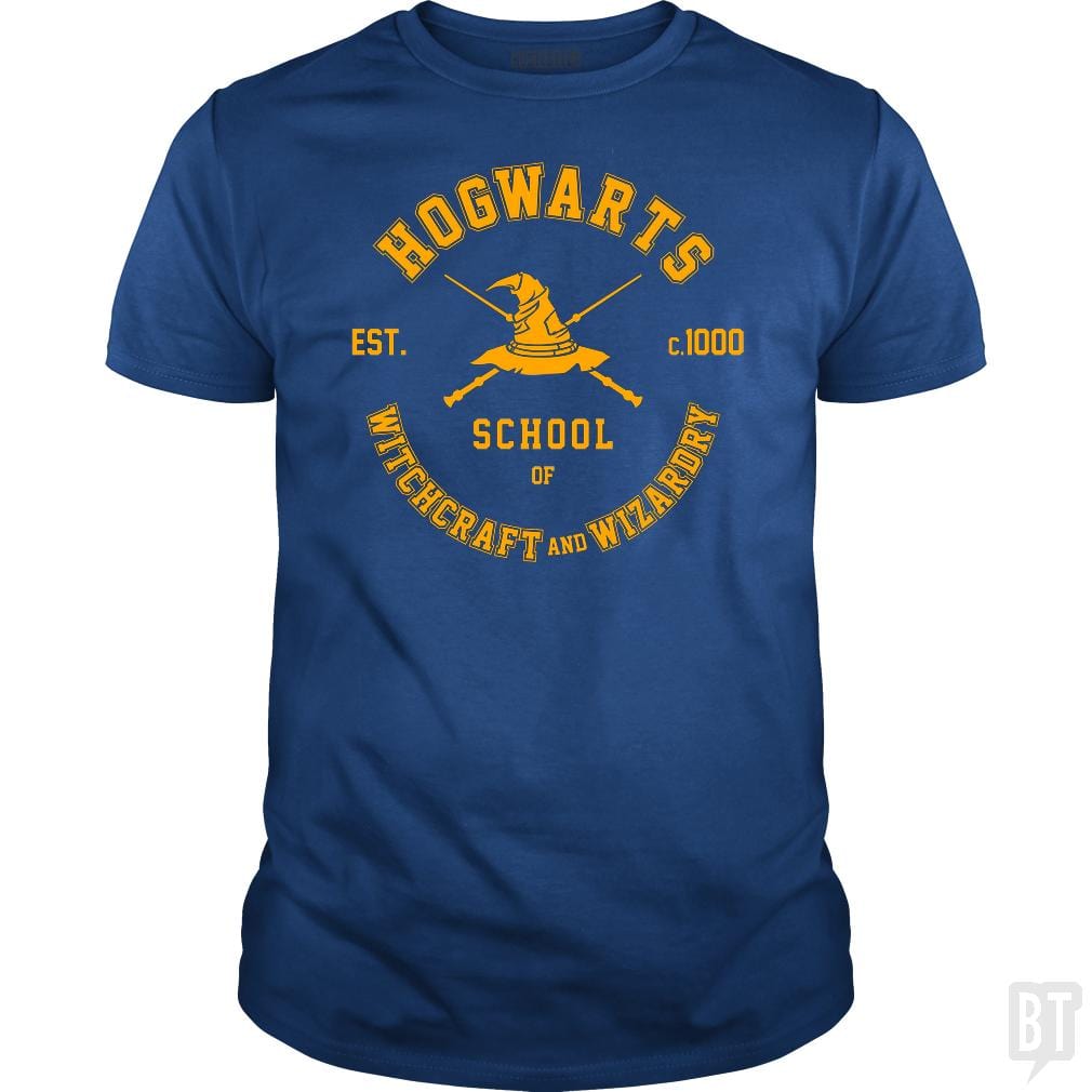 SunFrog-Busted Artpunk101 Classic Guys / Unisex Tee / Royal Blue / S Hogwarts - School of Witchcraft and Wizardry