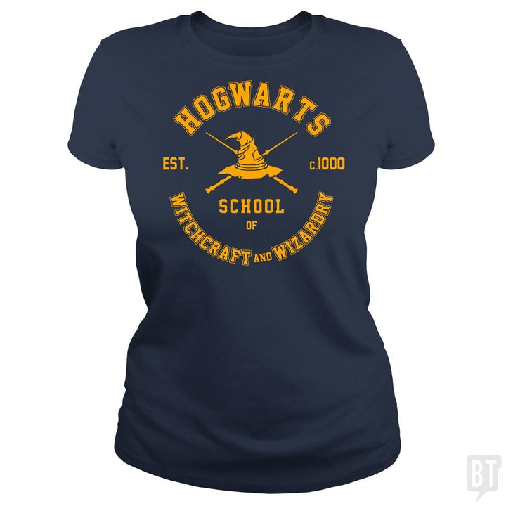 SunFrog-Busted Artpunk101 Classic Ladies Tee / Navy Blue / S Hogwarts - School of Witchcraft and Wizardry