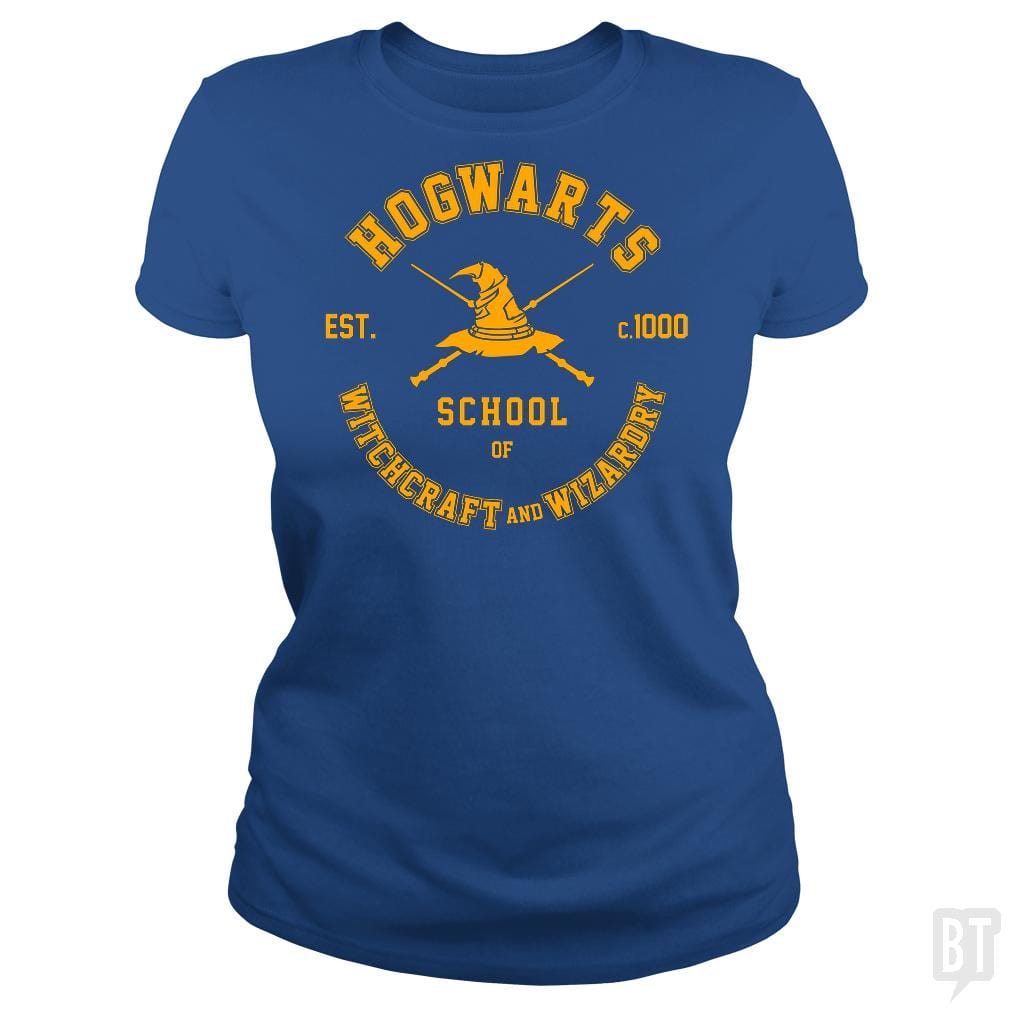 SunFrog-Busted Artpunk101 Classic Ladies Tee / Royal Blue / S Hogwarts - School of Witchcraft and Wizardry