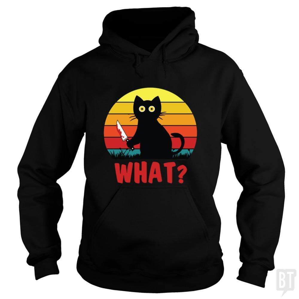 SunFrog-Busted Daniel15 Hoodie / Black / S Retro Murderous Black Psycho Cute Cat What With Kn