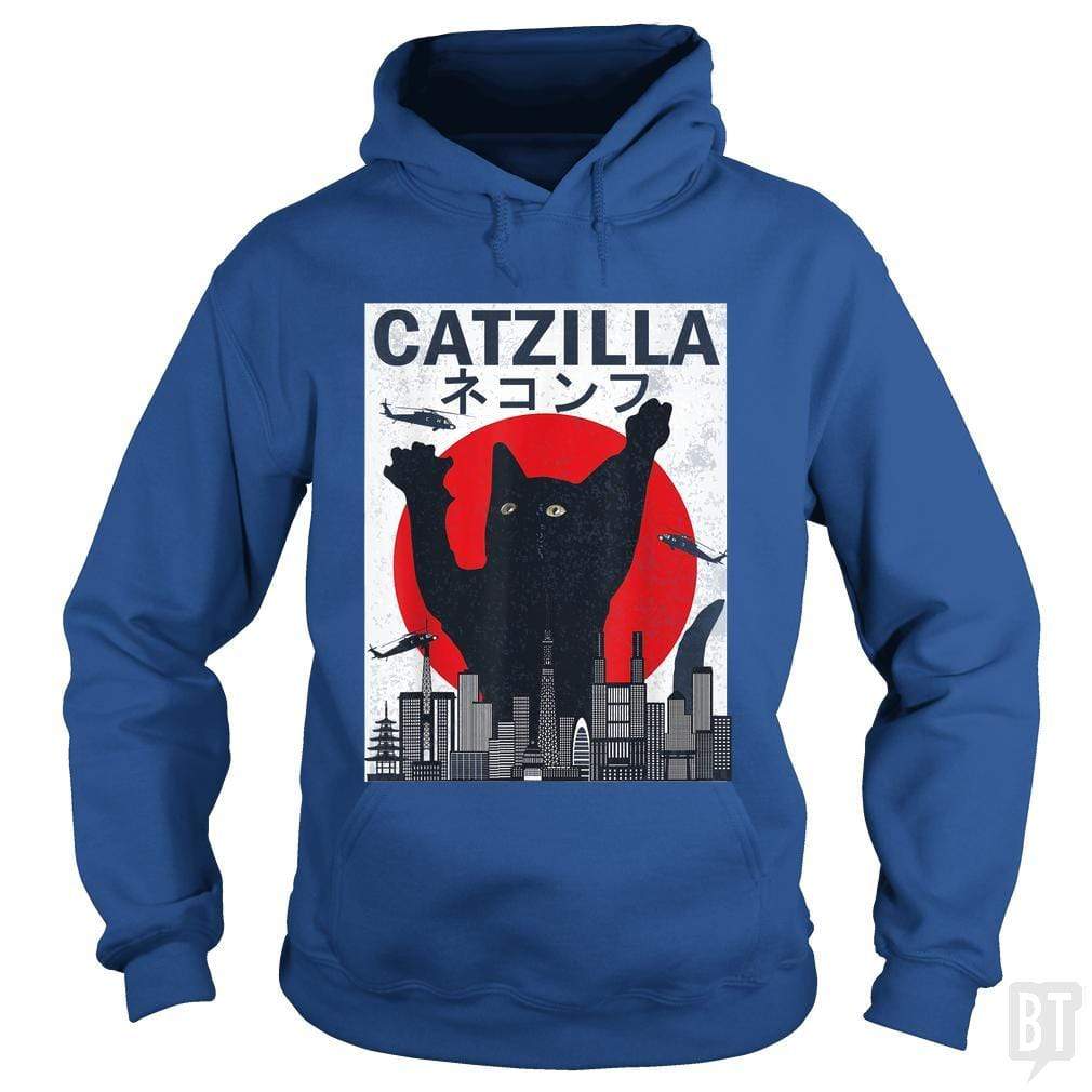SunFrog-Busted Mr Candy Hoodie / Black / S Vintage Catzilla Japanese Sunset Style
