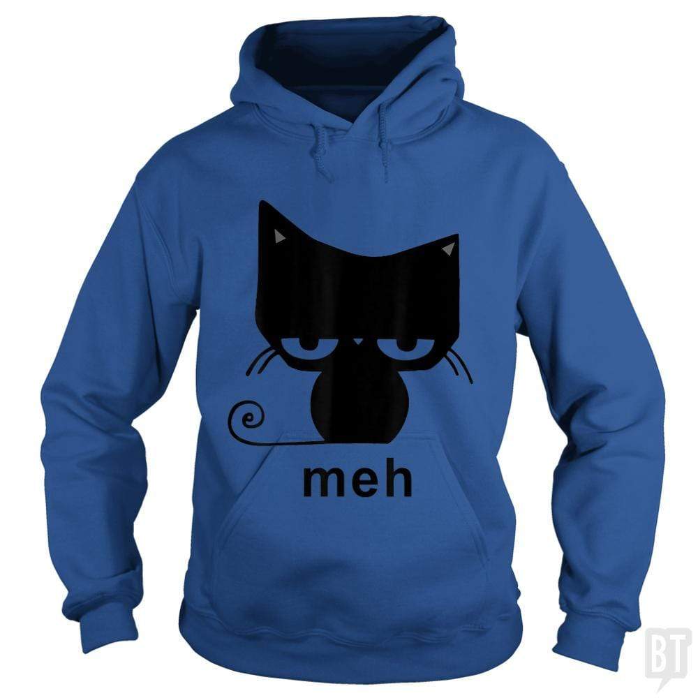 SunFrog-Busted MrT90 Hoodie / Royal Blue / S Meh Black Cat Funny