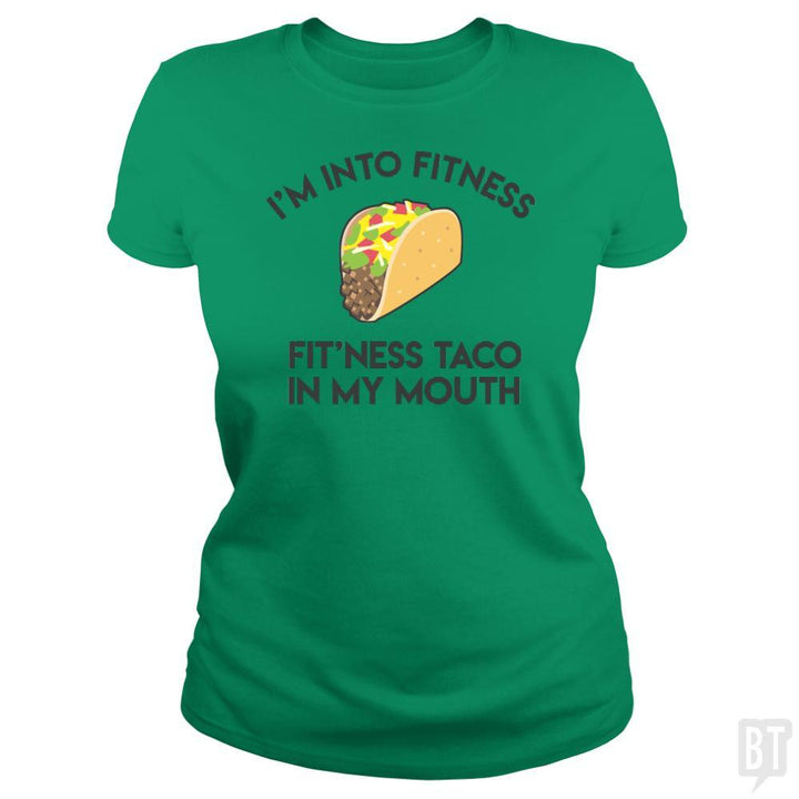 SunFrog-Busted SuperPizzaAwesome2000 Classic Ladies Tee / Irish Green / S Fitness Taco