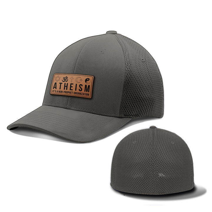 Atheism Non Prophet Leather Patch Hats - BustedTees.com