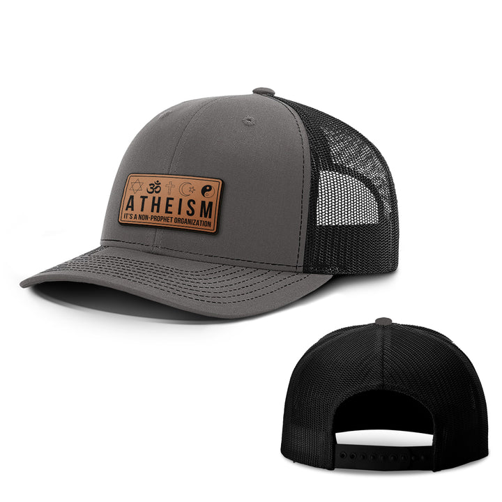 Atheism Non Prophet Leather Patch Hats - BustedTees.com