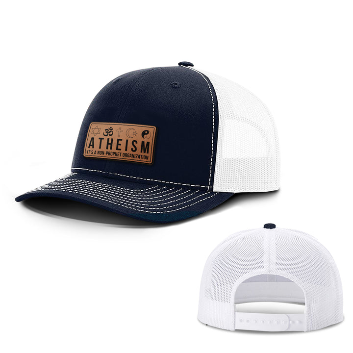 Atheism Non Prophet Leather Patch Hats - BustedTees.com