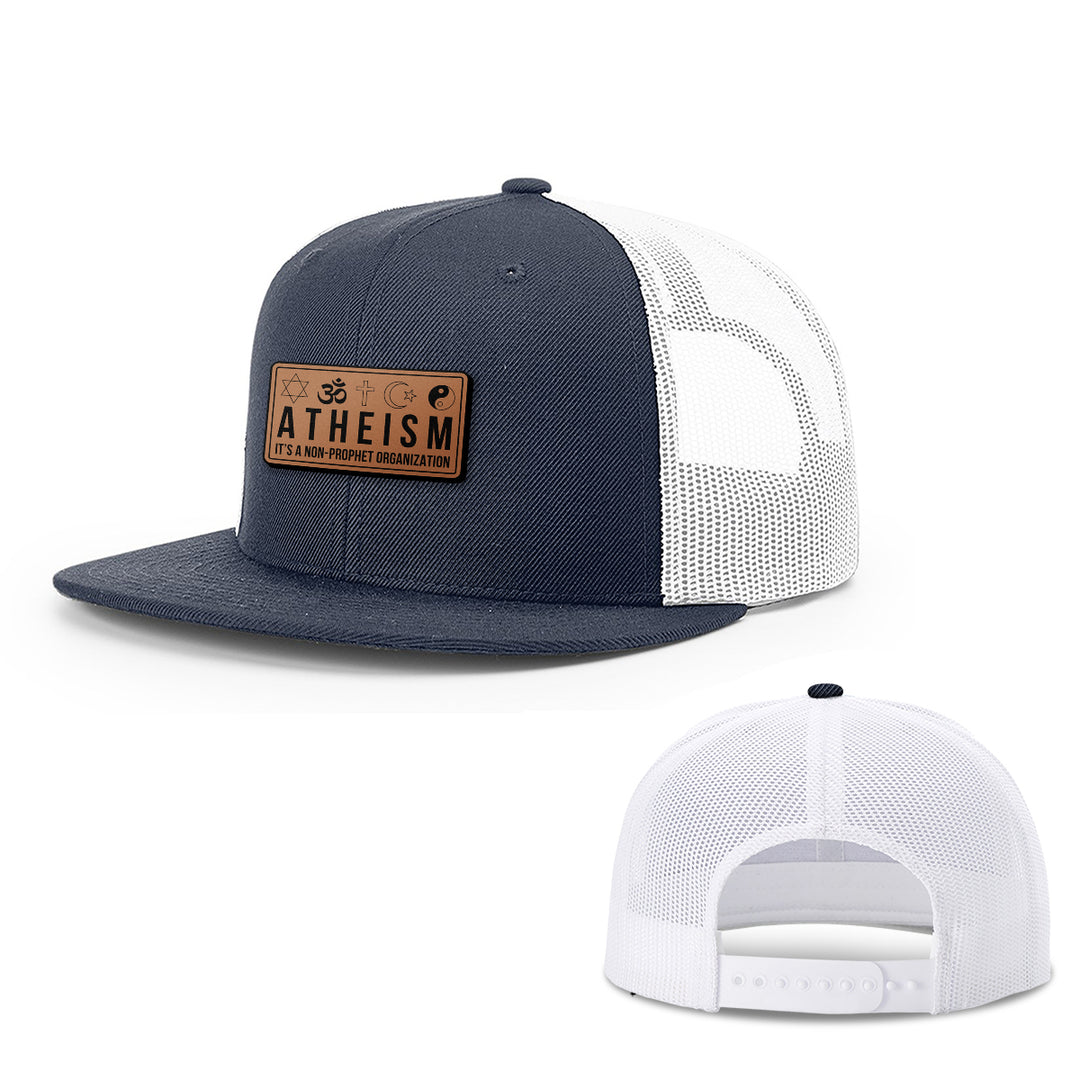 Atheism Non Prophet Leather Patch Hats - BustedTees.com
