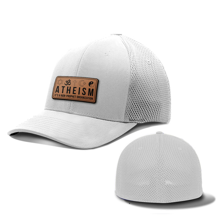 Atheism Non Prophet Leather Patch Hats - BustedTees.com