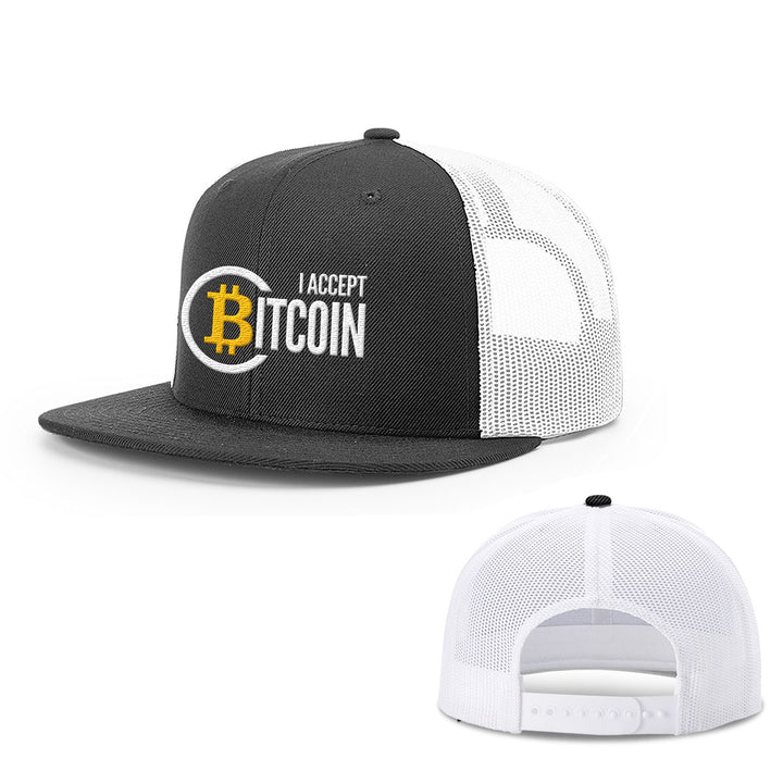 I Accept Bitcoin Hats - BustedTees.com
