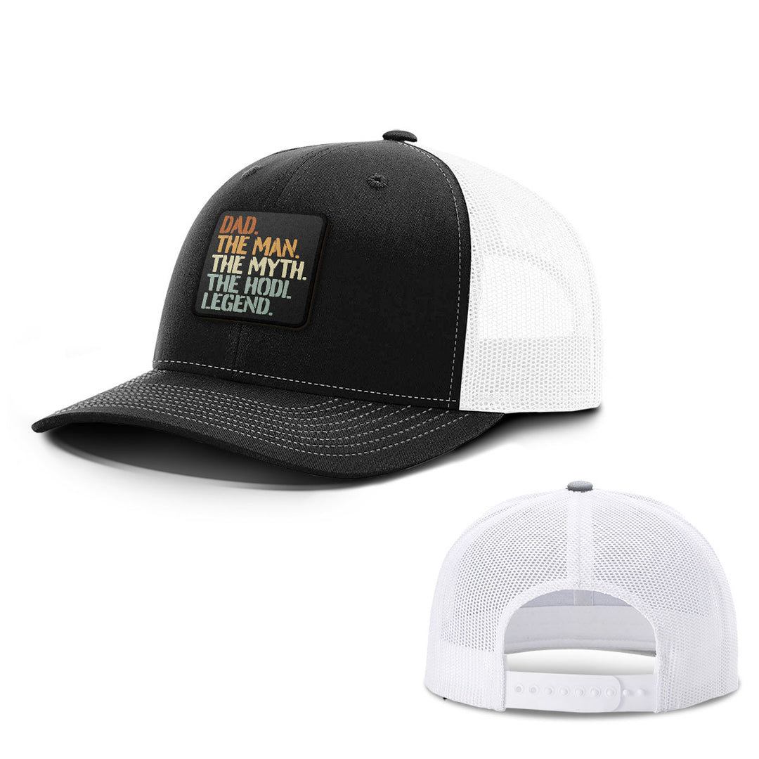 Dad The Hodl Legend Patch Hats - BustedTees.com