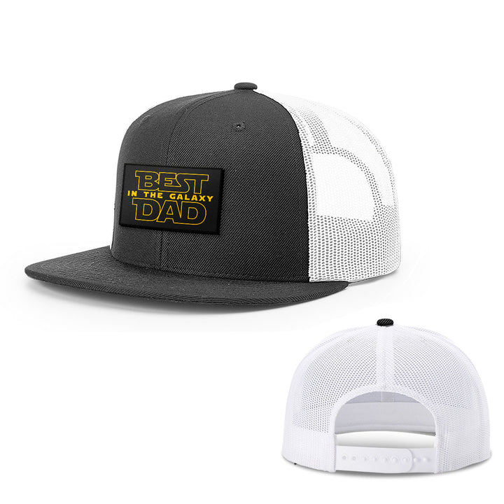Best Dad In The Galaxy Patch Hats - BustedTees.com