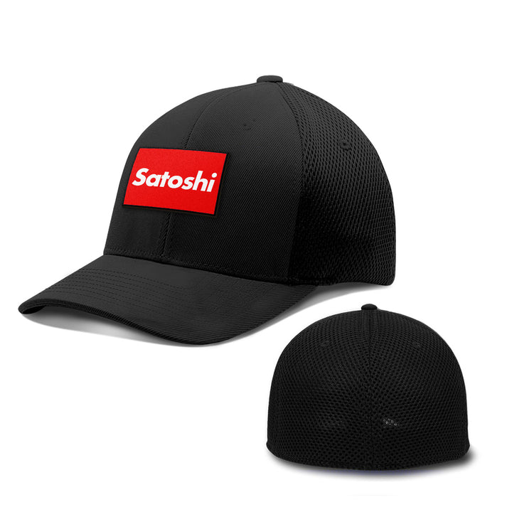 Satoshi Red Patch Hats - BustedTees.com