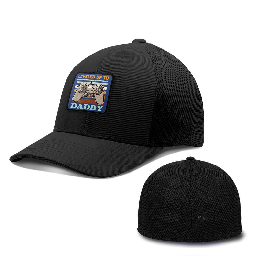 Leveled Up to Daddy Patch Hats - BustedTees.com