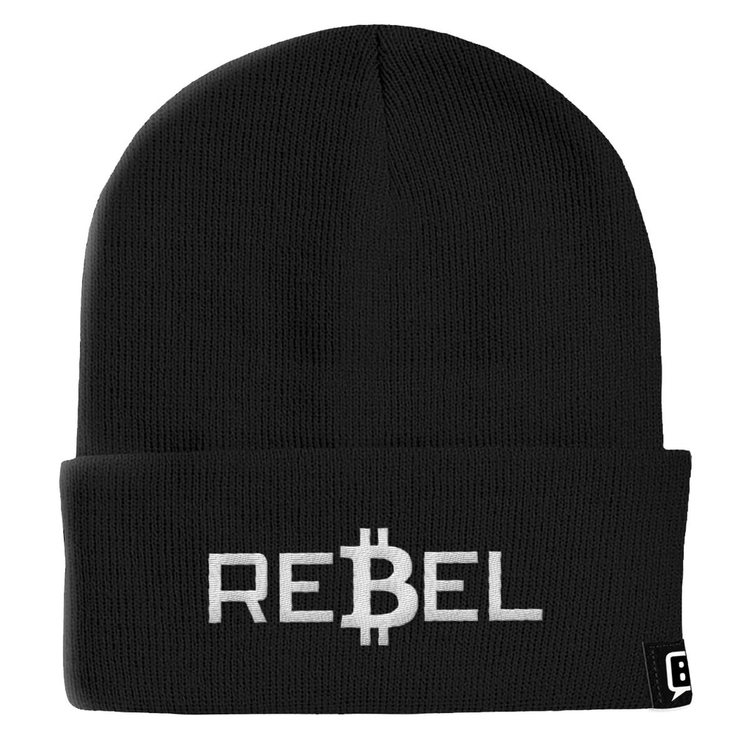 Rebel Bitcoin Beanies - BustedTees.com
