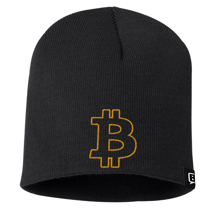 Bitcoin Outline Beanies - BustedTees.com