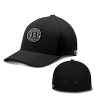 Load image into Gallery viewer, Bitcoin Black and White Patch Hats - BustedTees.com
