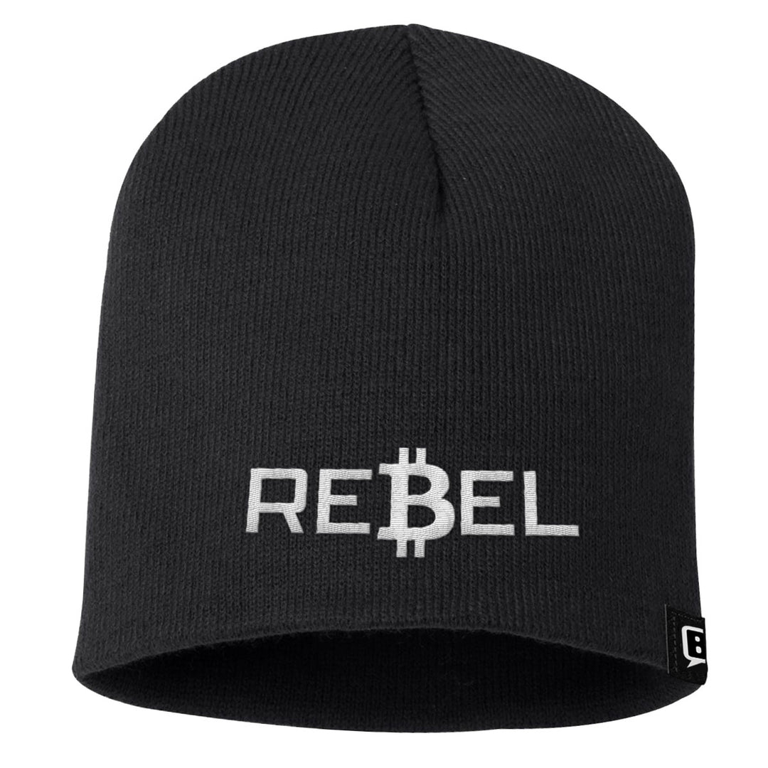 Rebel Bitcoin Beanies - BustedTees.com