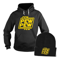 Load image into Gallery viewer, Pew Pew Hoodie + Free Beanie
