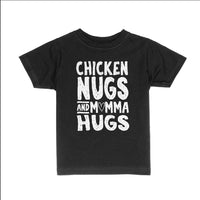 Load image into Gallery viewer, Chicken Nugs and Momma Hugs Kids Shirts - BustedTees.com
