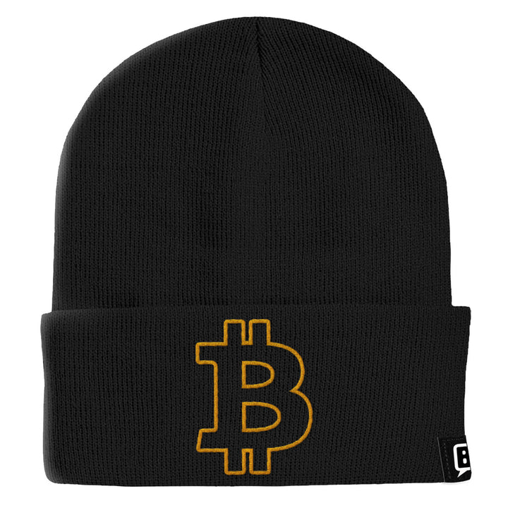 Bitcoin Outline Beanies - BustedTees.com
