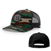 Load image into Gallery viewer, Bitcoin Black and White Patch Hats - BustedTees.com
