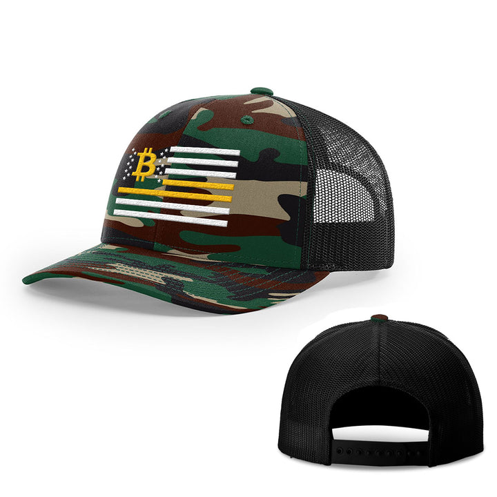 Bitcoin Flag Hats - BustedTees.com