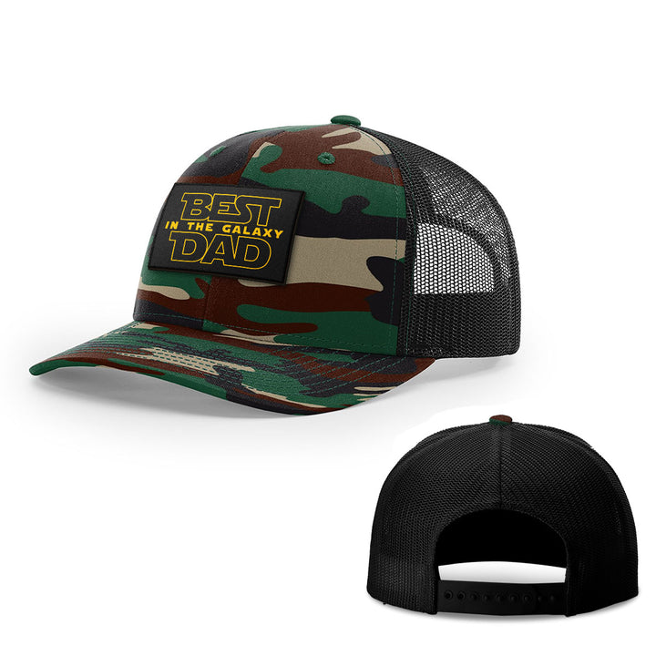 Best Dad In The Galaxy Patch Hats - BustedTees.com