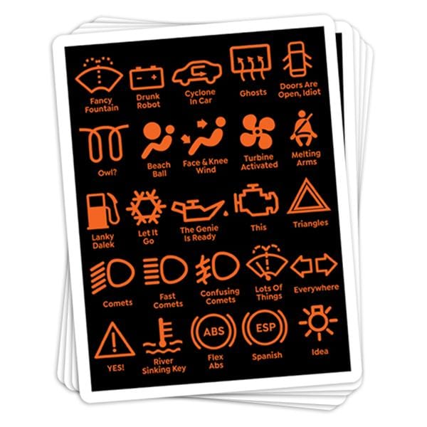 Car Dashboard Lights Vinyl Sticker - BustedTees.com