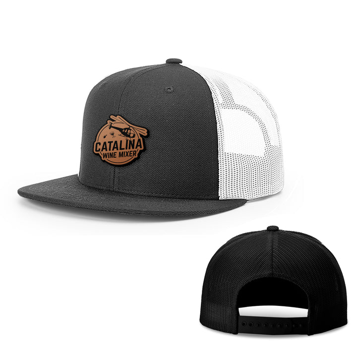 Catalina Wine Mixer Leather Patch Hats - BustedTees.com