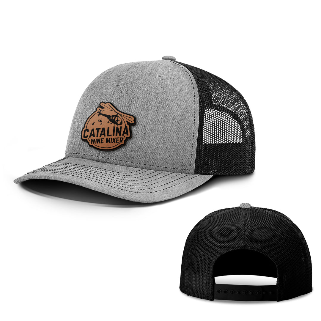 Catalina Wine Mixer Leather Patch Hats - BustedTees.com