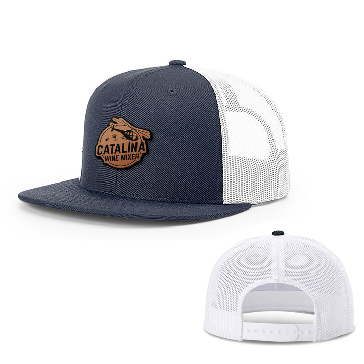 Catalina Wine Mixer Leather Patch Hats - BustedTees.com