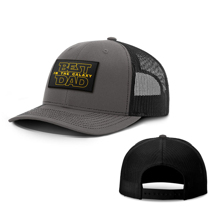 Best Dad In The Galaxy Patch Hats - BustedTees.com