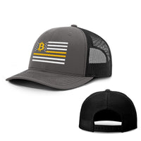 Load image into Gallery viewer, Bitcoin Flag Hats - BustedTees.com
