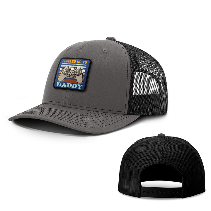 Leveled Up to Daddy Patch Hats - BustedTees.com