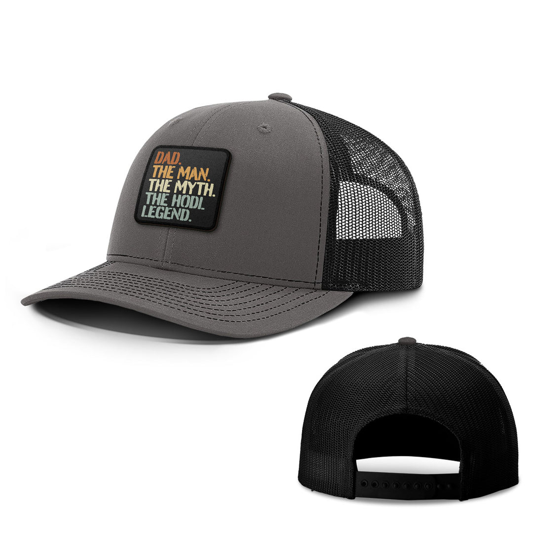 Dad The Hodl Legend Patch Hats - BustedTees.com
