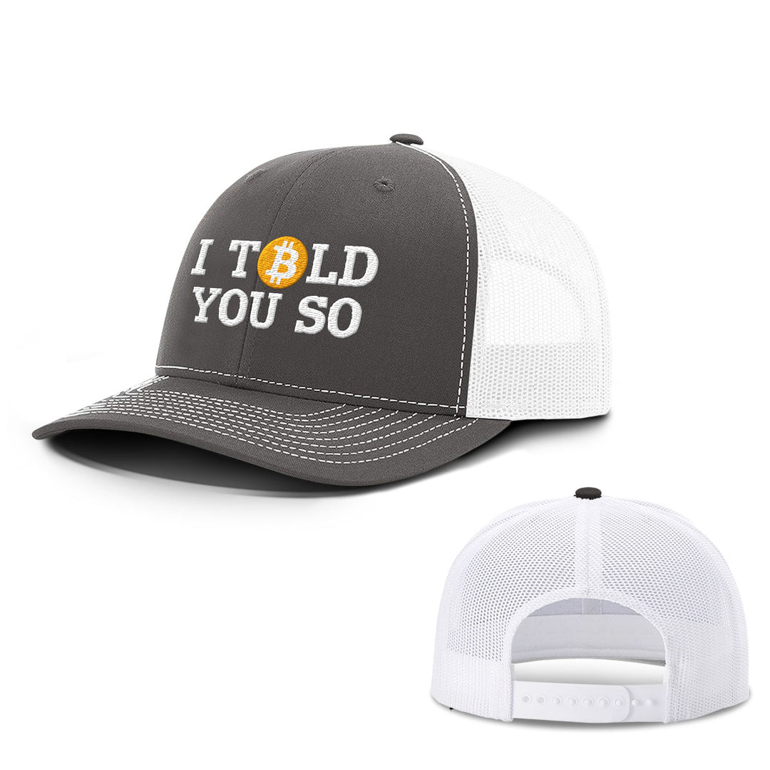 Bitcoin I Told You So Hats - BustedTees.com