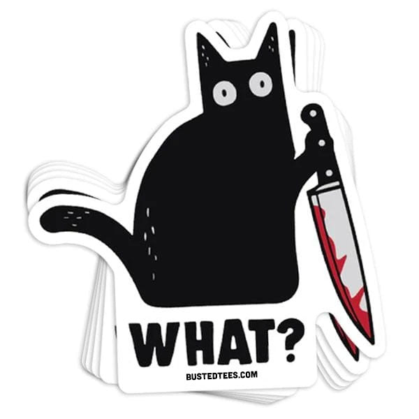 What? Vinyl Sticker - BustedTees.com