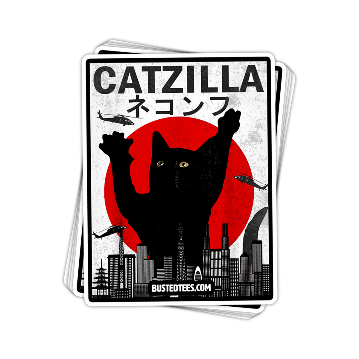 Vintage Catzilla Vinyl Sticker – BustedTees.com