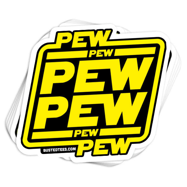 Pew Pew Pew Vinyl Sticker - BustedTees.com