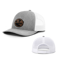Load image into Gallery viewer, Death Star Leather Patch Hats - BustedTees.com
