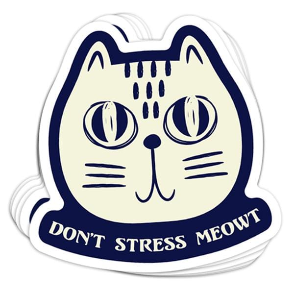 Don't Stress Meowt Vinyl Sticker - BustedTees.com