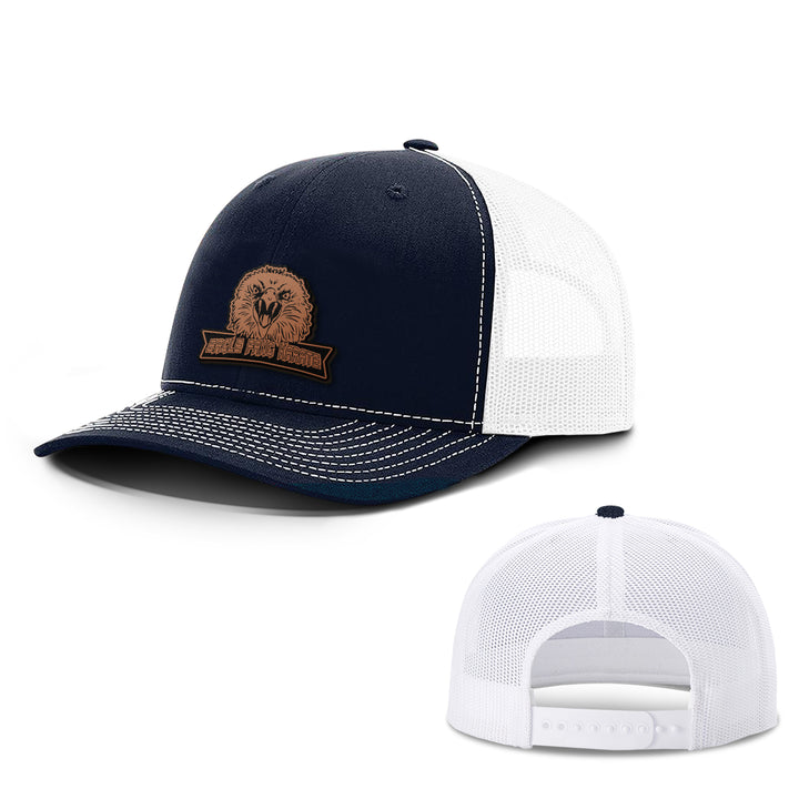 Eagle Fang Leather Patch Hats - BustedTees.com