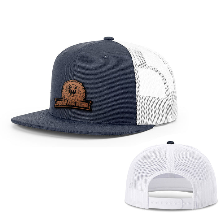 Eagle Fang Leather Patch Hats - BustedTees.com