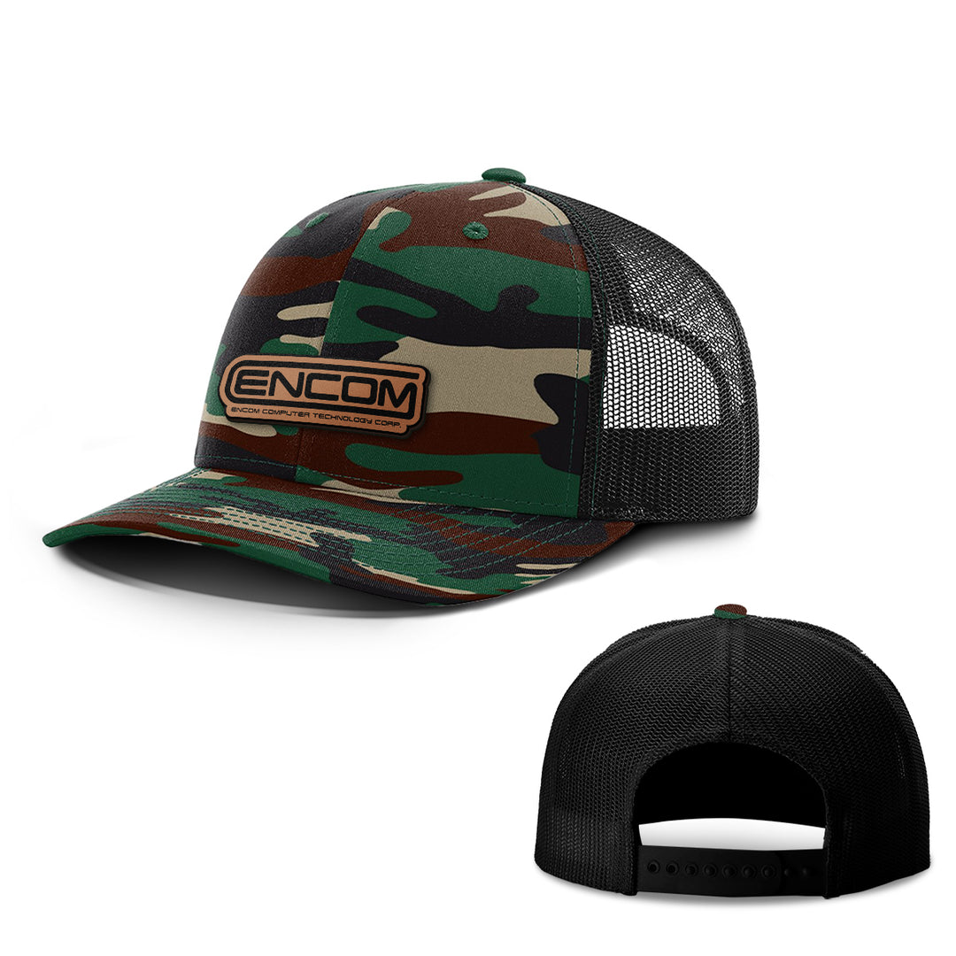 Encom Leather Patch Hats - BustedTees.com