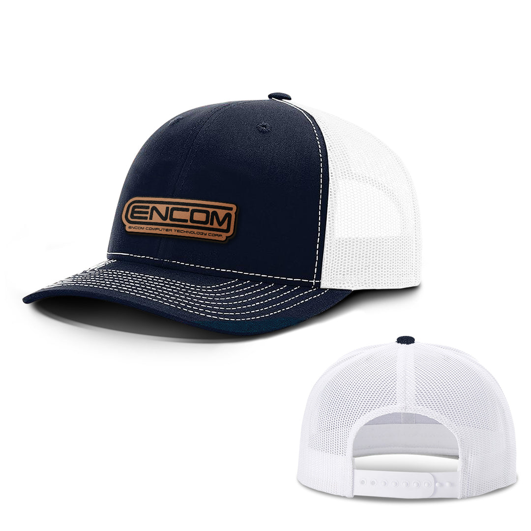 Encom Leather Patch Hats - BustedTees.com
