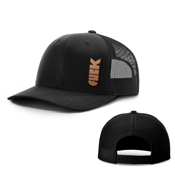 F Bomb Leather Patch Hats - BustedTees.com
