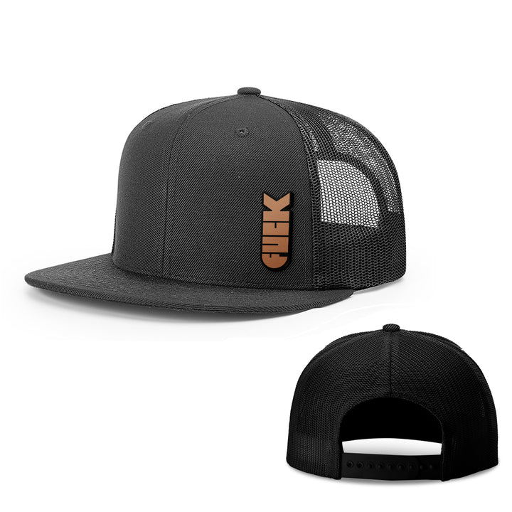 F Bomb Leather Patch Hats - BustedTees.com