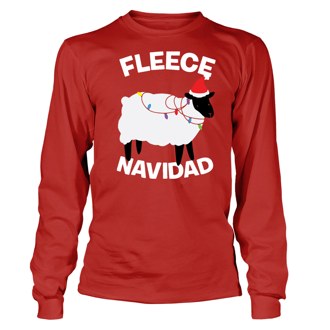 Fleece Navidad Christmas Sheep - BustedTees.com